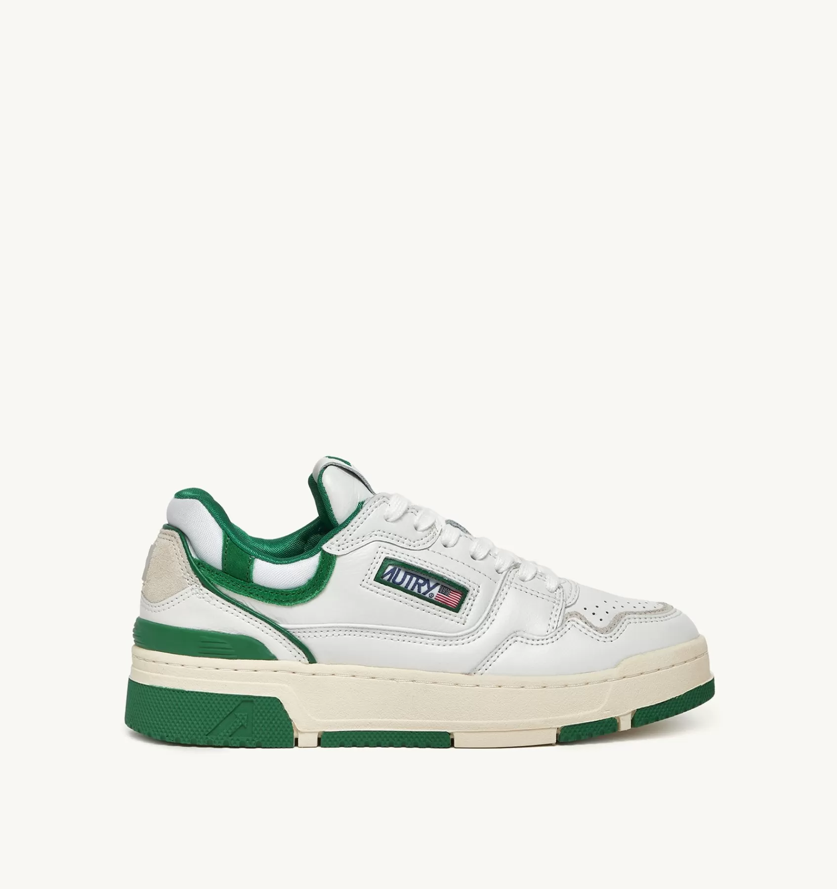 Männer AUTRY Sneakers Clc Aus Leder In Weiss Und Wildleder In Grun