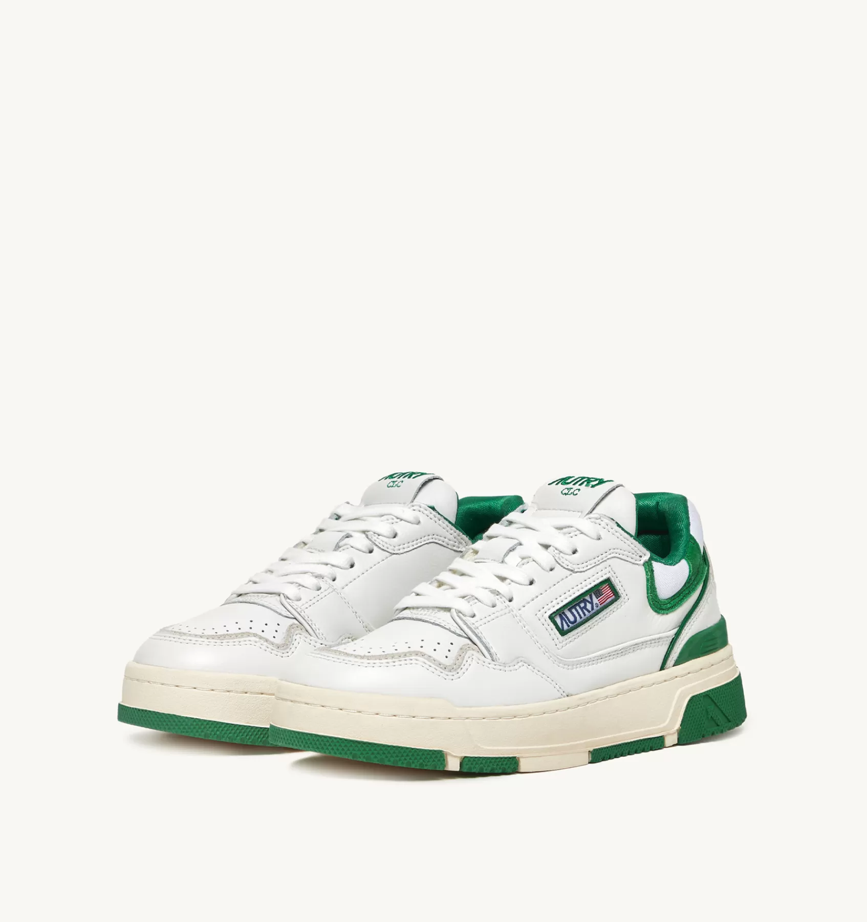 Männer AUTRY Sneakers Clc Aus Leder In Weiss Und Wildleder In Grun