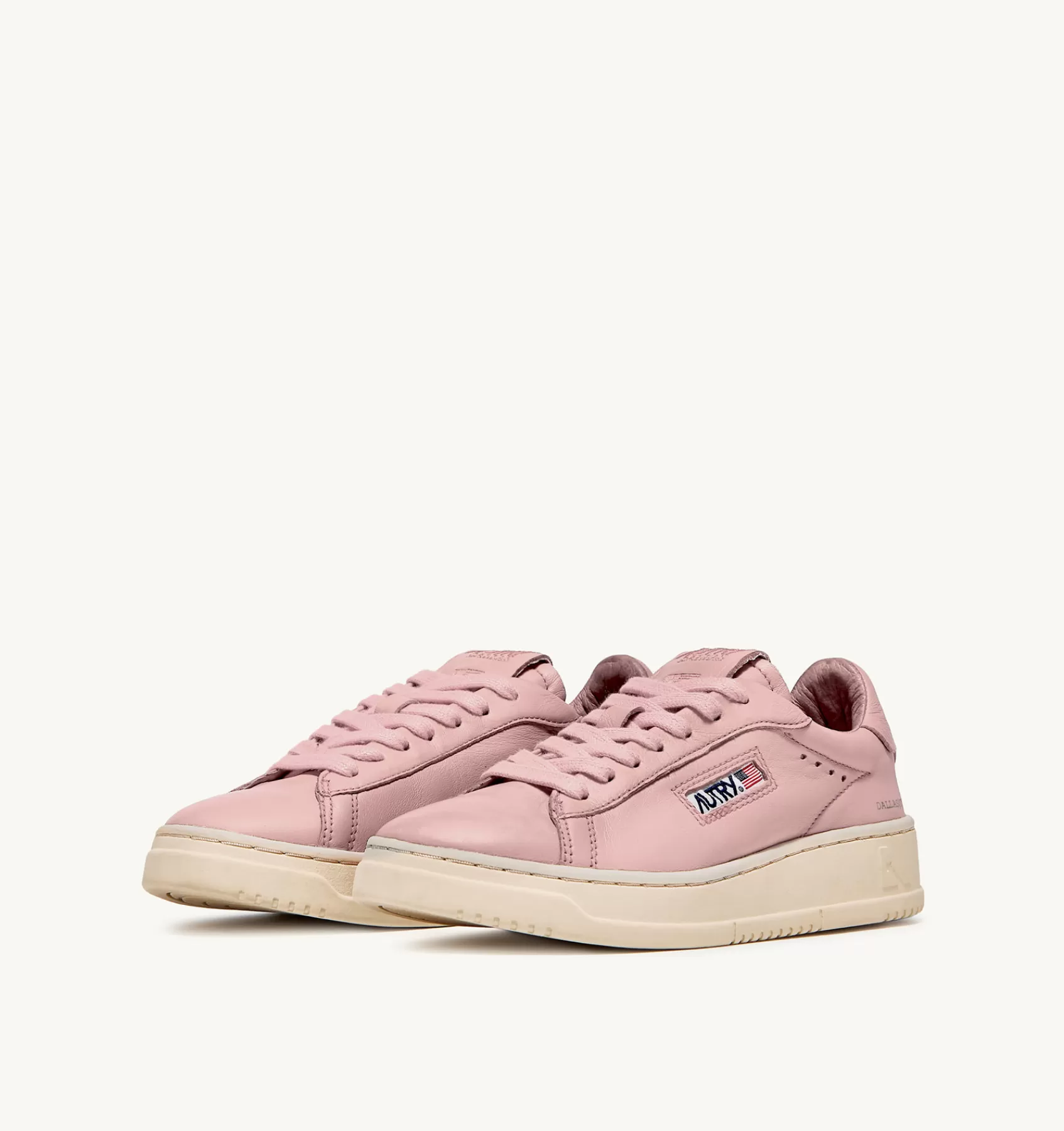Frauen AUTRY Sneakers Dallas Low Aus Weichem Ziegenleder In Pfirsichfarbe