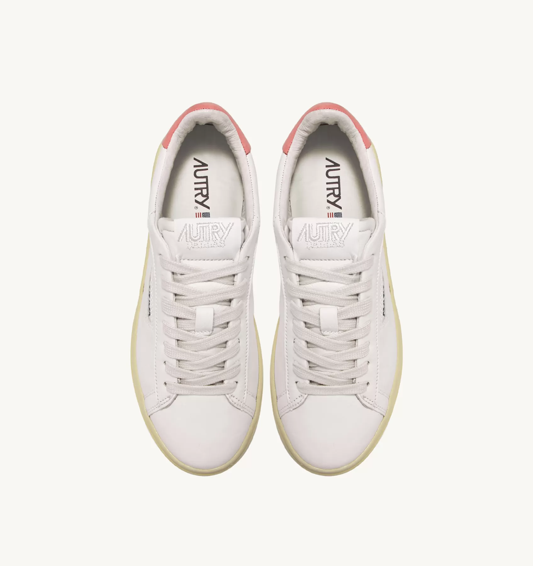 Frauen AUTRY Sneakers Dallas Low Aus Ziegen- Und Nubukleder In Weiss Und Rosa