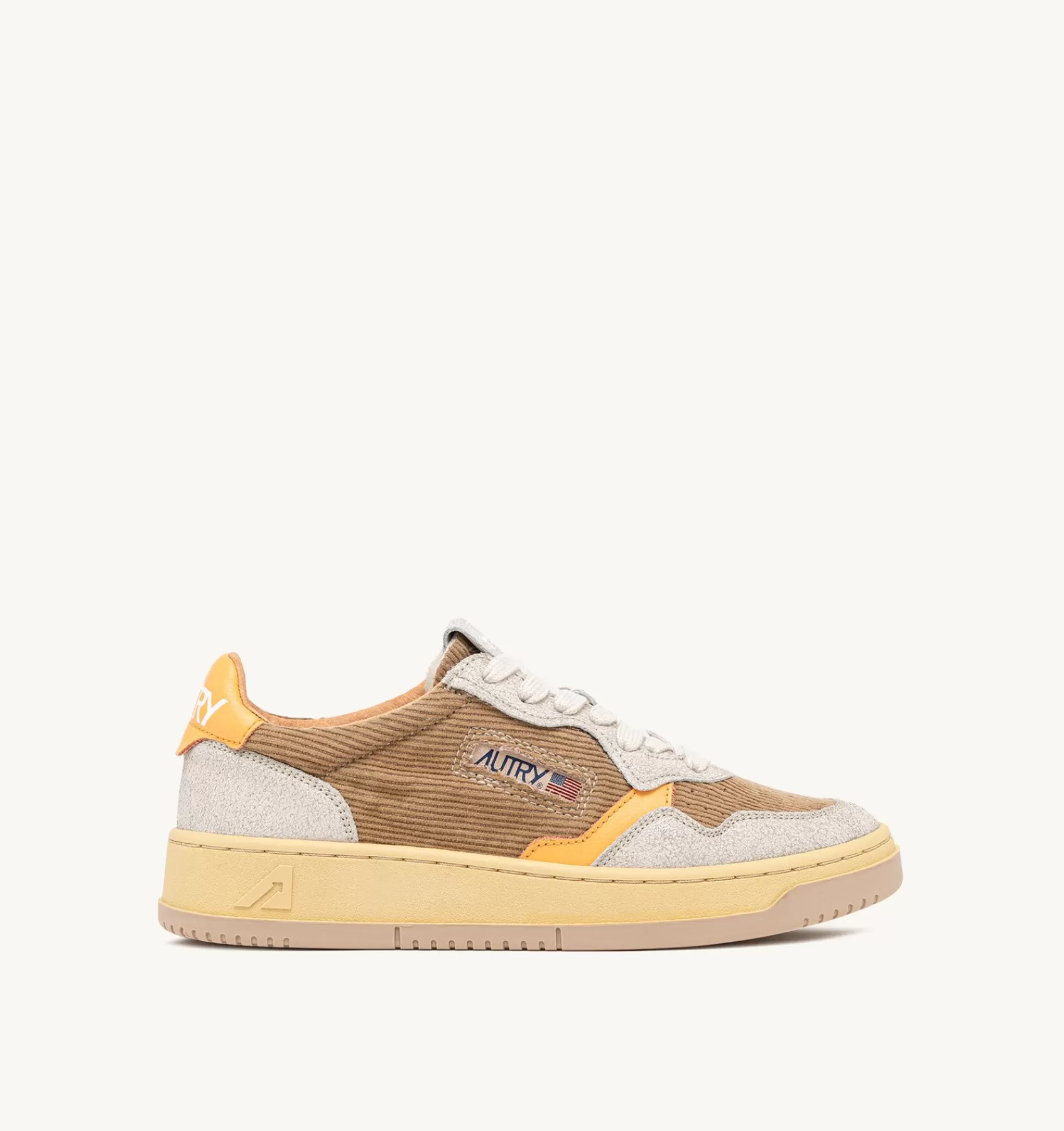 Frauen AUTRY Sneakers Medalist Low Aus Kord In Taupe Und Wildleder In Grau