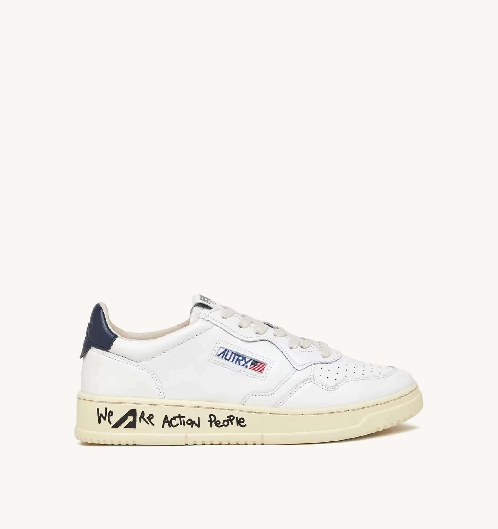 Männer AUTRY Sneakers Medalist Low Aus Leder In Weiss Und Blau