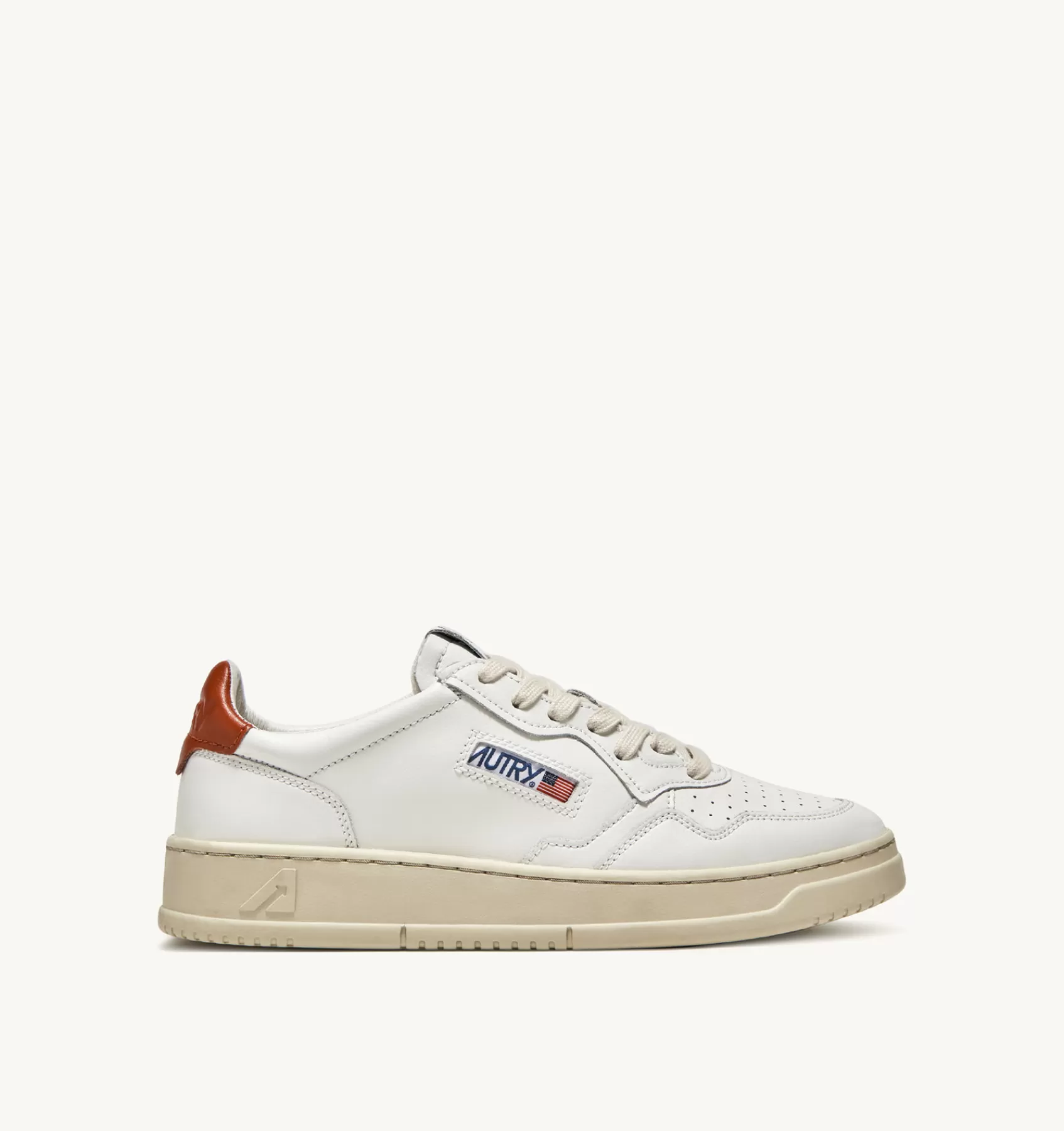 Frauen AUTRY Sneakers Medalist Low Aus Leder In Weiss Und Rust