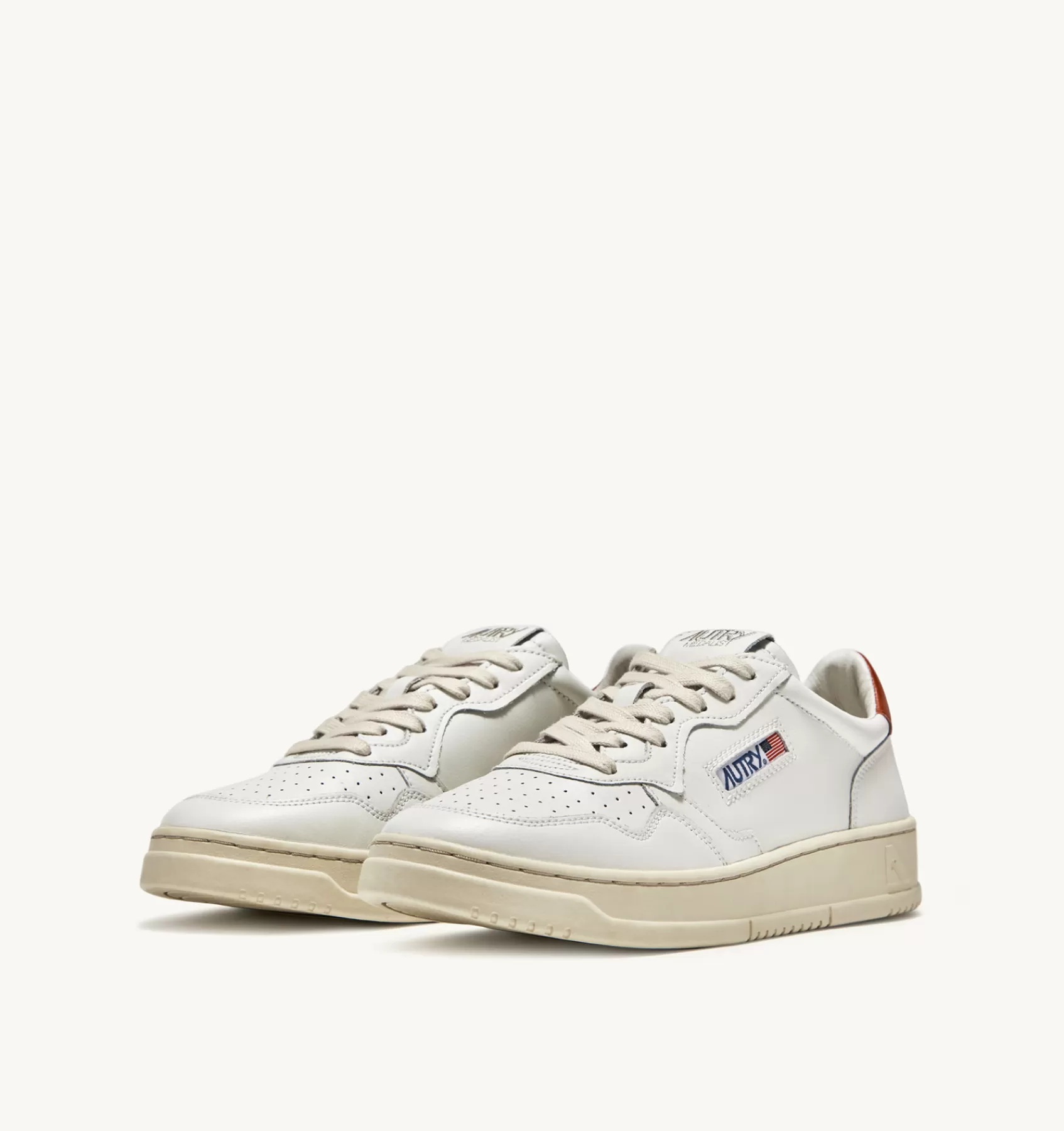 Frauen AUTRY Sneakers Medalist Low Aus Leder In Weiss Und Rust