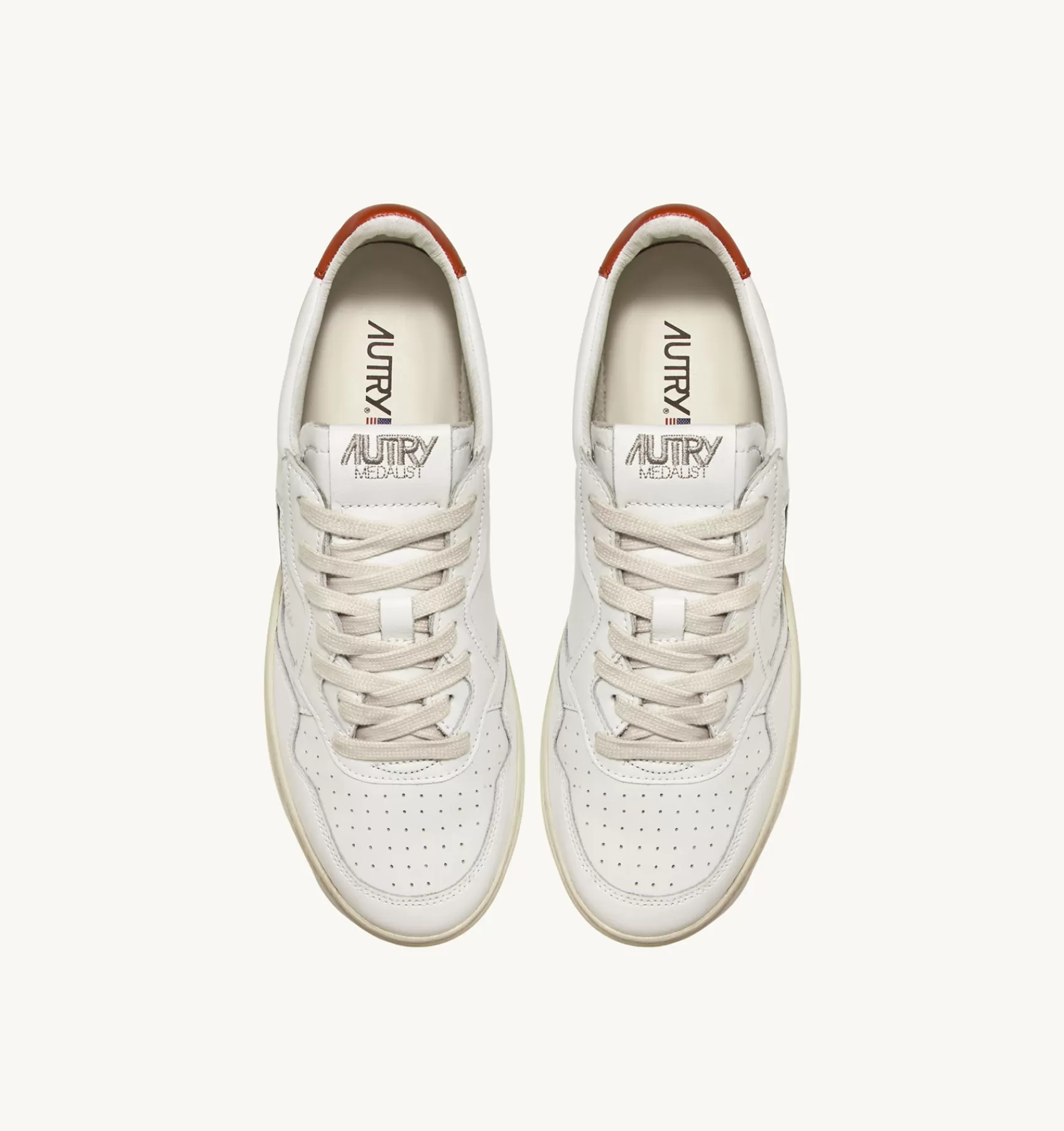 Frauen AUTRY Sneakers Medalist Low Aus Leder In Weiss Und Rust