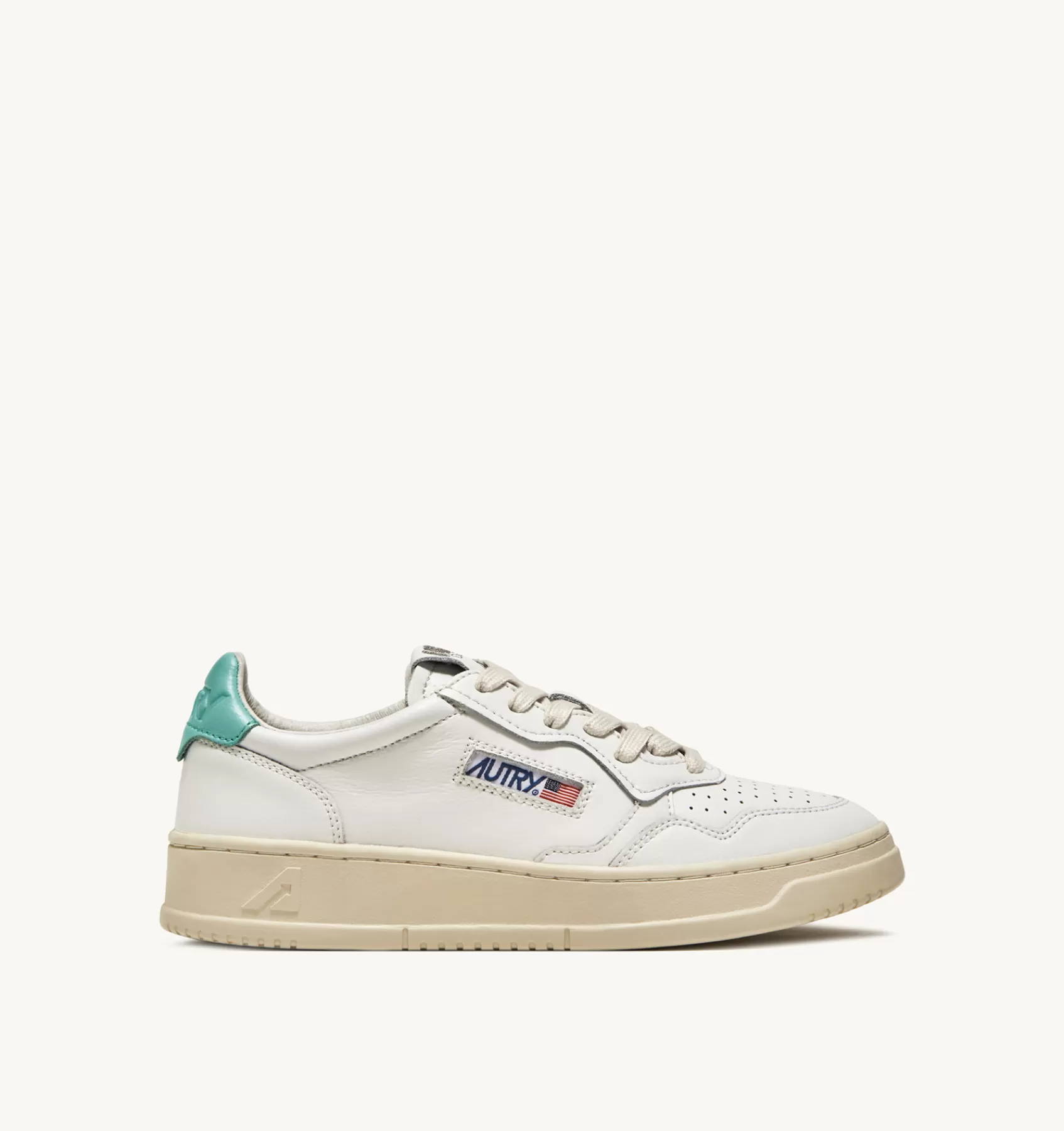 Frauen AUTRY Sneakers Medalist Low Aus Leder In Weiss Und Turkis