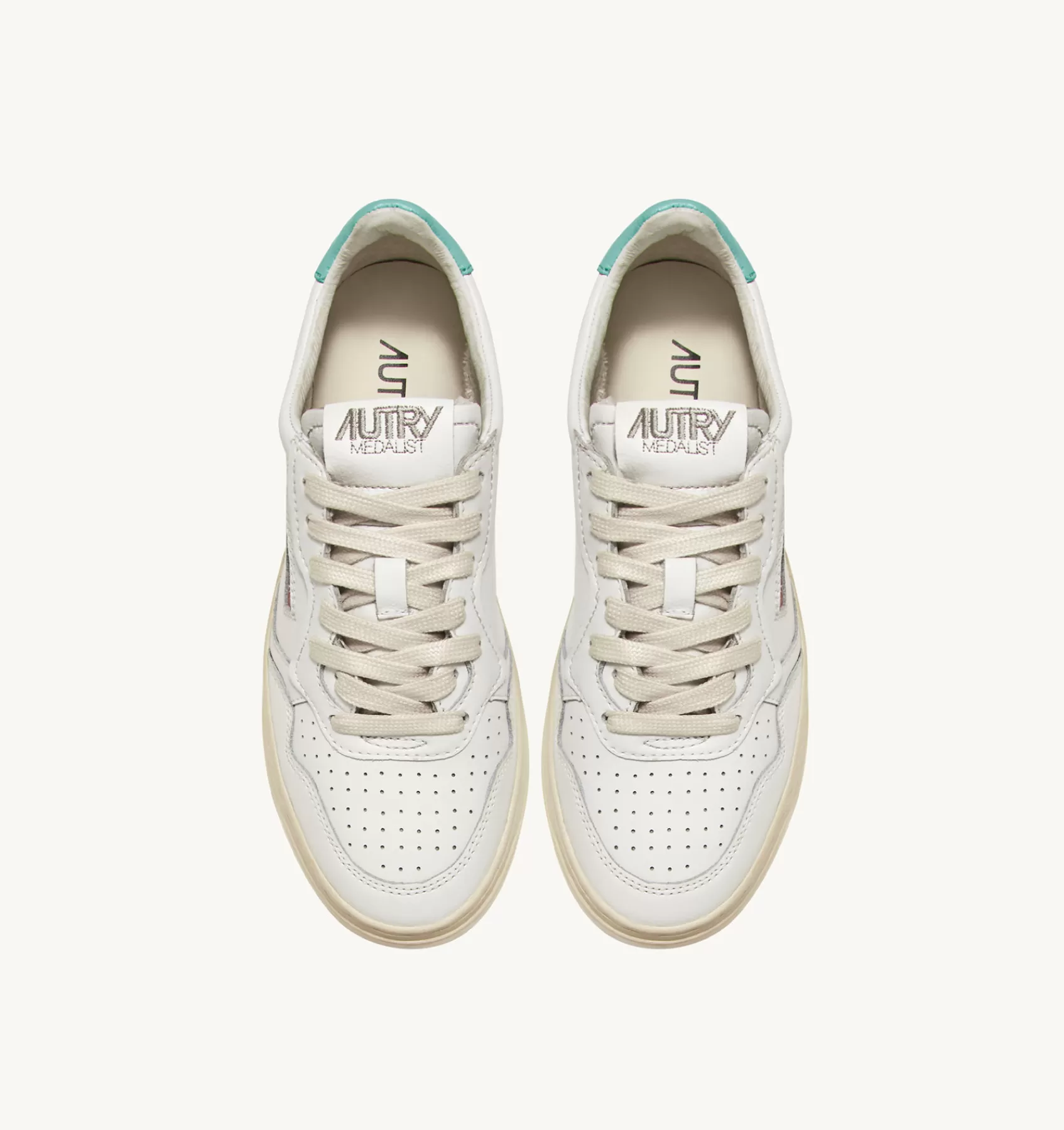 Frauen AUTRY Sneakers Medalist Low Aus Leder In Weiss Und Turkis