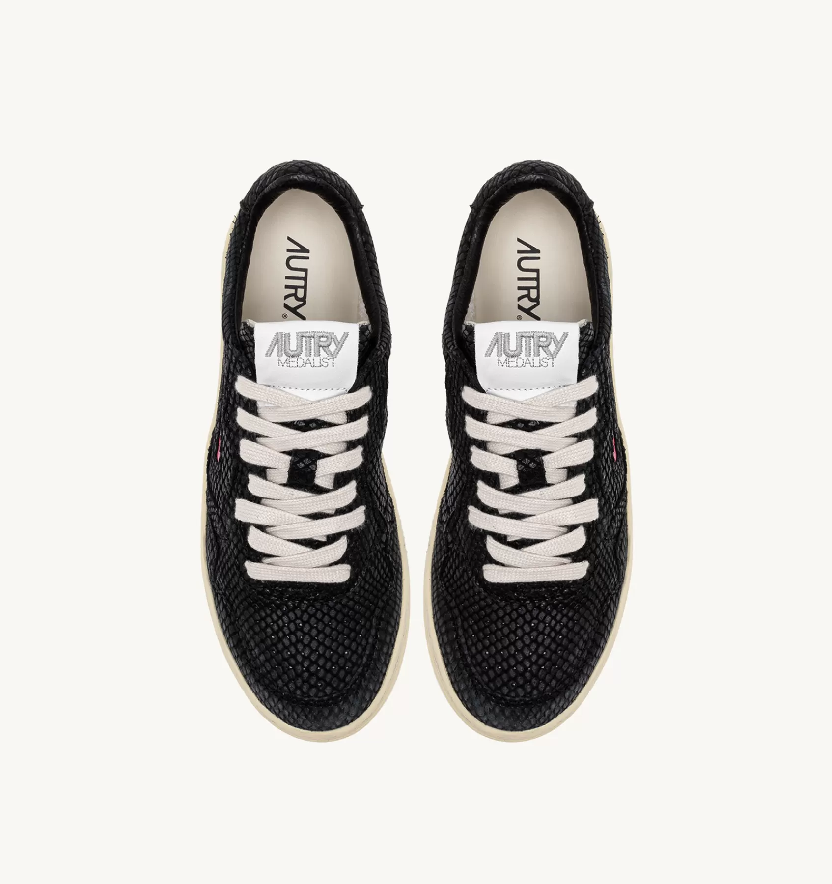 Frauen AUTRY Sneakers Medalist Low Aus Leder Mit Schlangenoptik In Silber