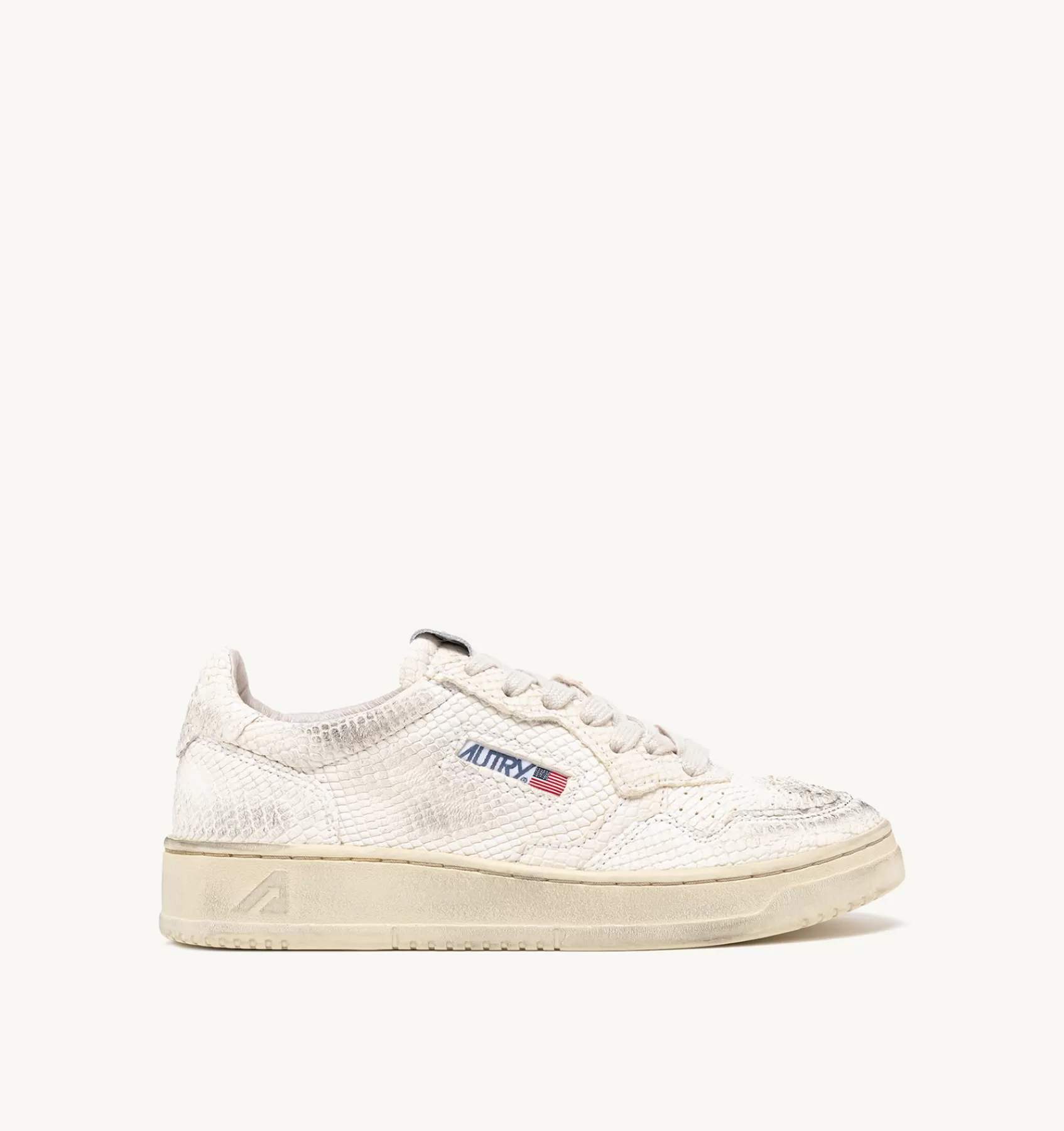 Frauen AUTRY Sneakers Medalist Low Aus Leder Mit Schlangenoptik In Weiss