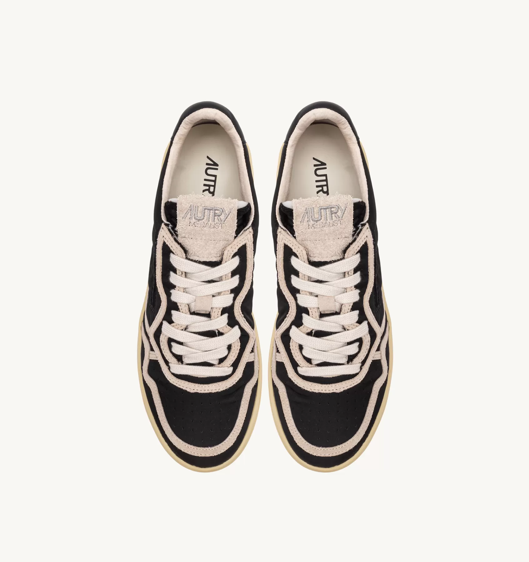 Männer AUTRY Sneakers Medalist Low Aus Nylon In Schwarz Und Wildleder In Beige