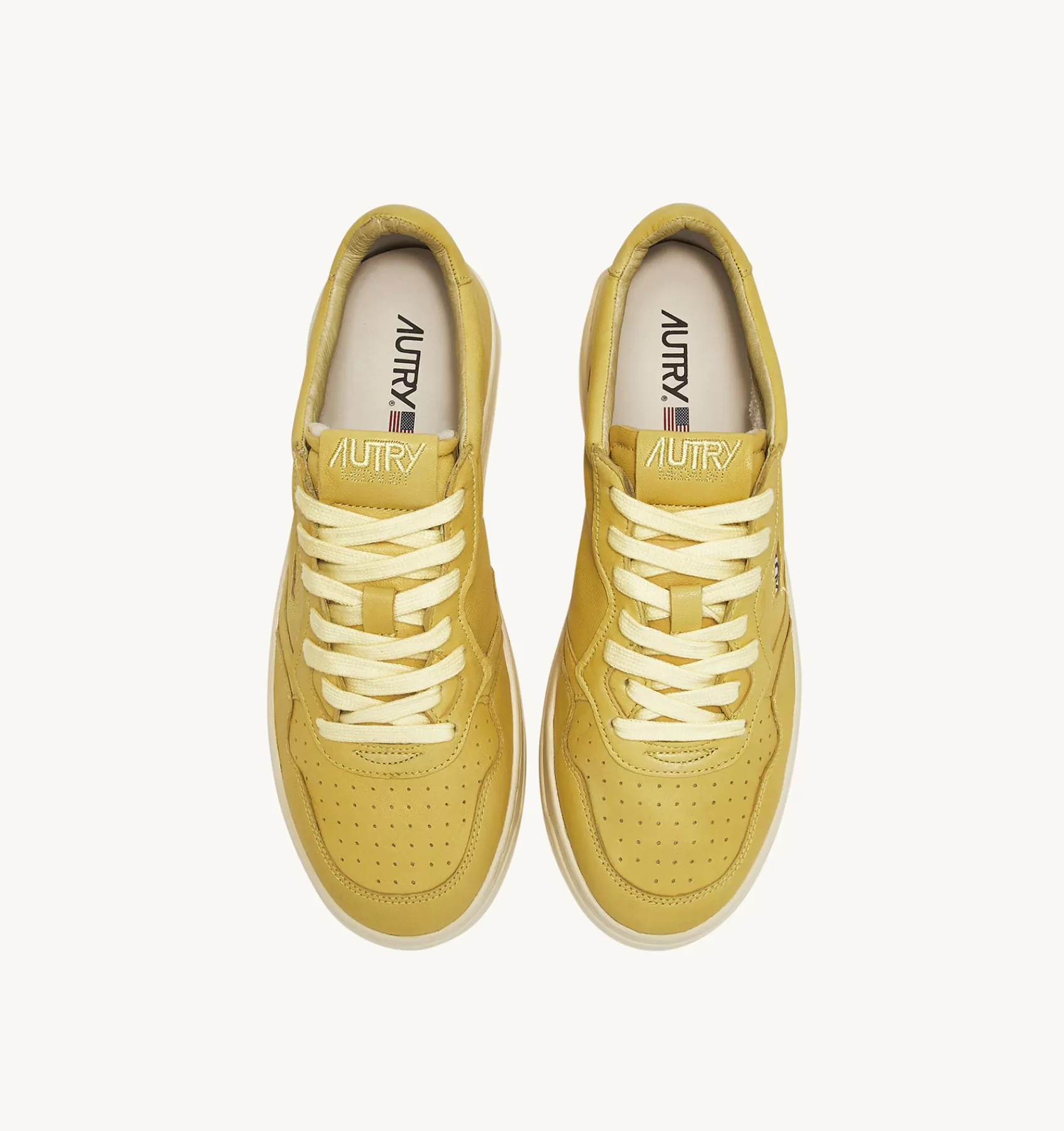 Männer AUTRY Sneakers Medalist Low Aus Weichem Ziegenleder In Yellow Iris