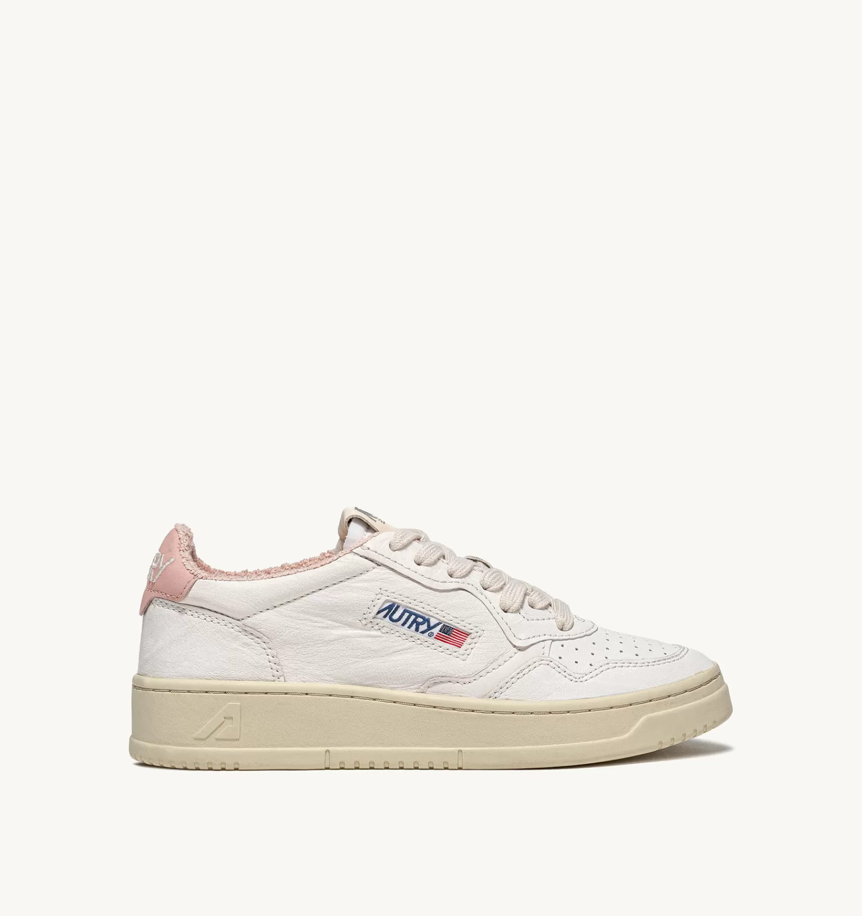 Frauen AUTRY Sneakers Medalist Low Aus Weichem Ziegenleder Und Sponge In Weiss Und Powder