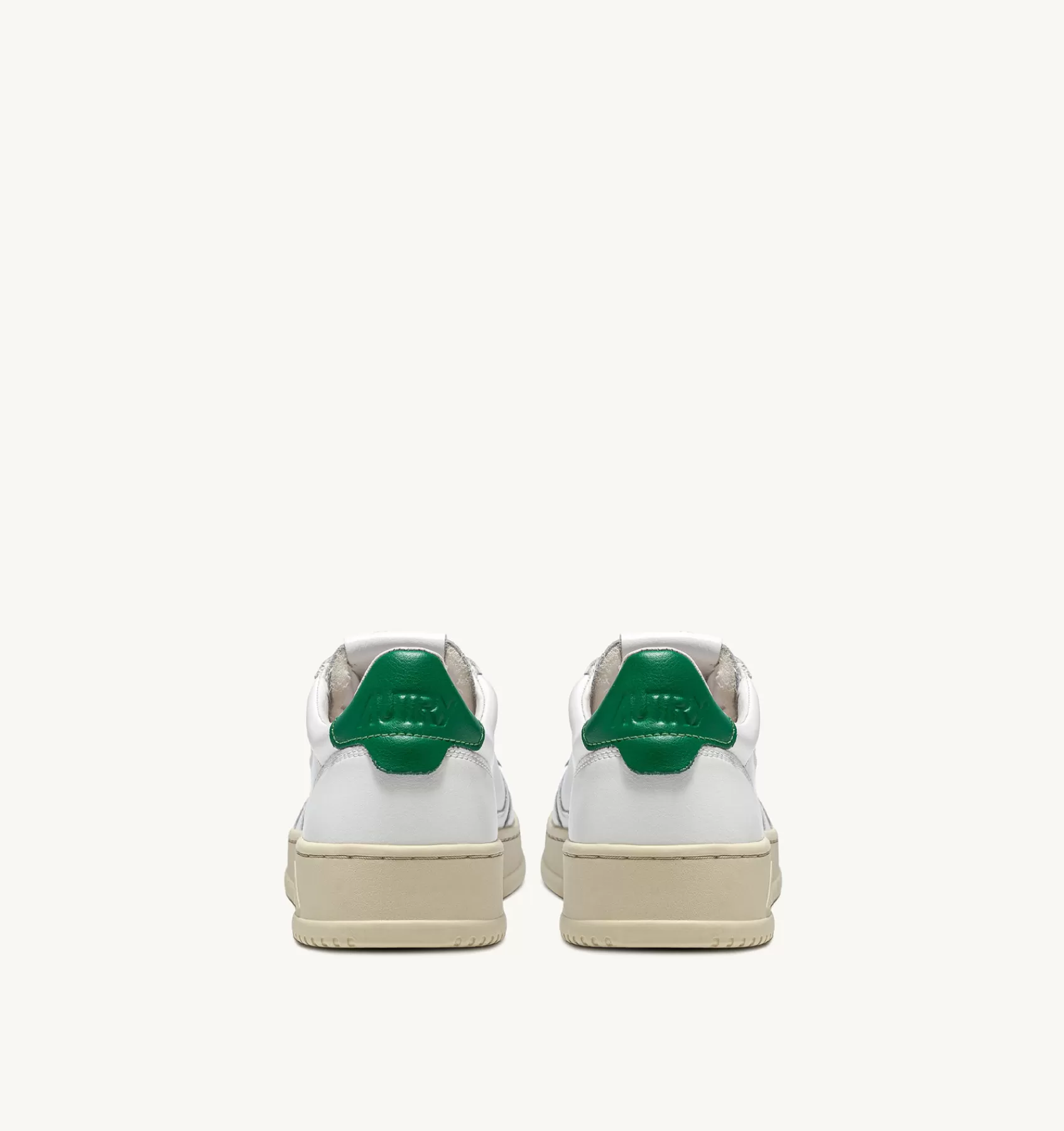 Männer AUTRY Sneakers Medalist Low Aus Weissem Leder Mit Grun