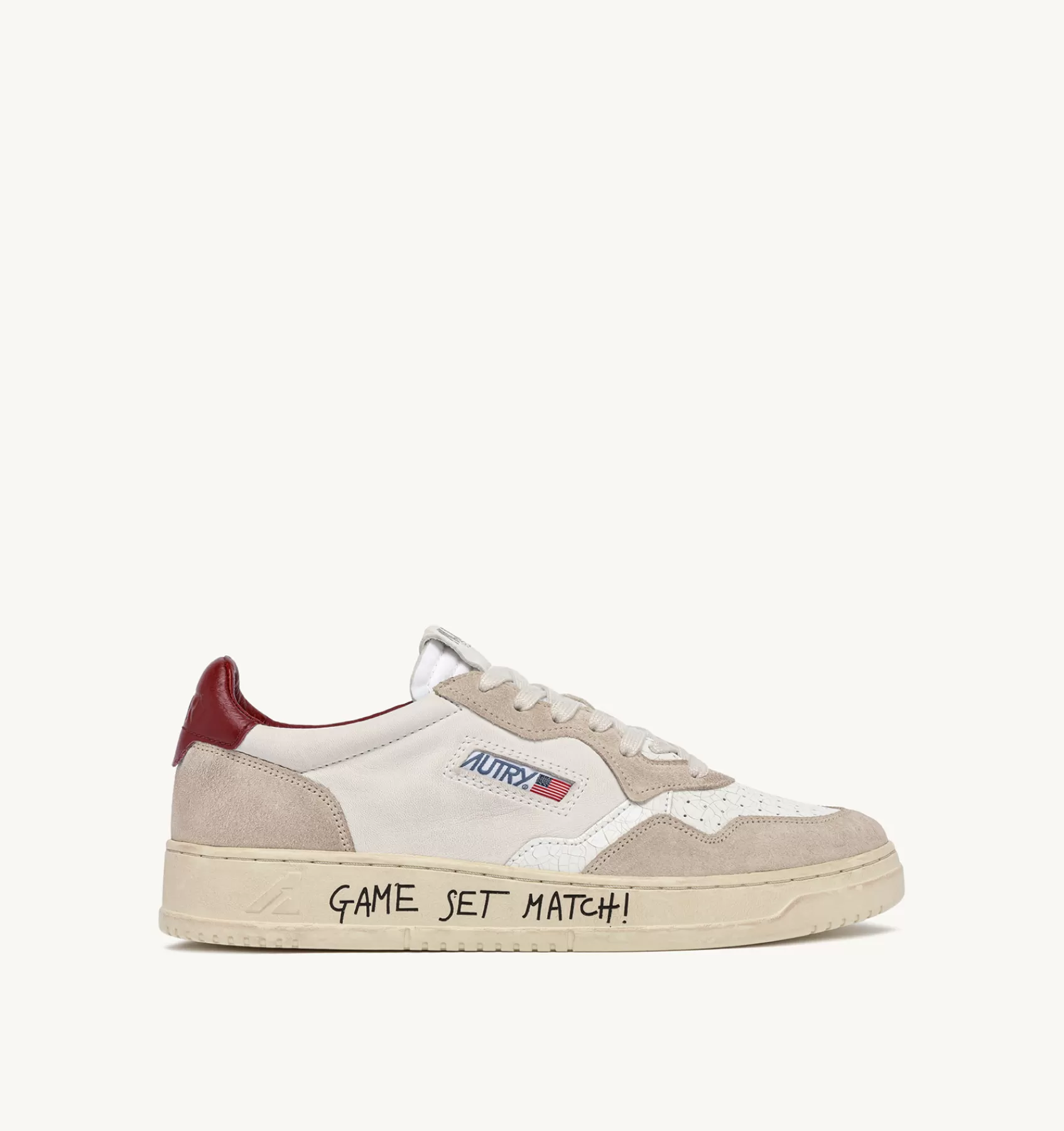 Frauen AUTRY Sneakers Medalist Low Aus Weissem Leder Und Beigem Wildleder