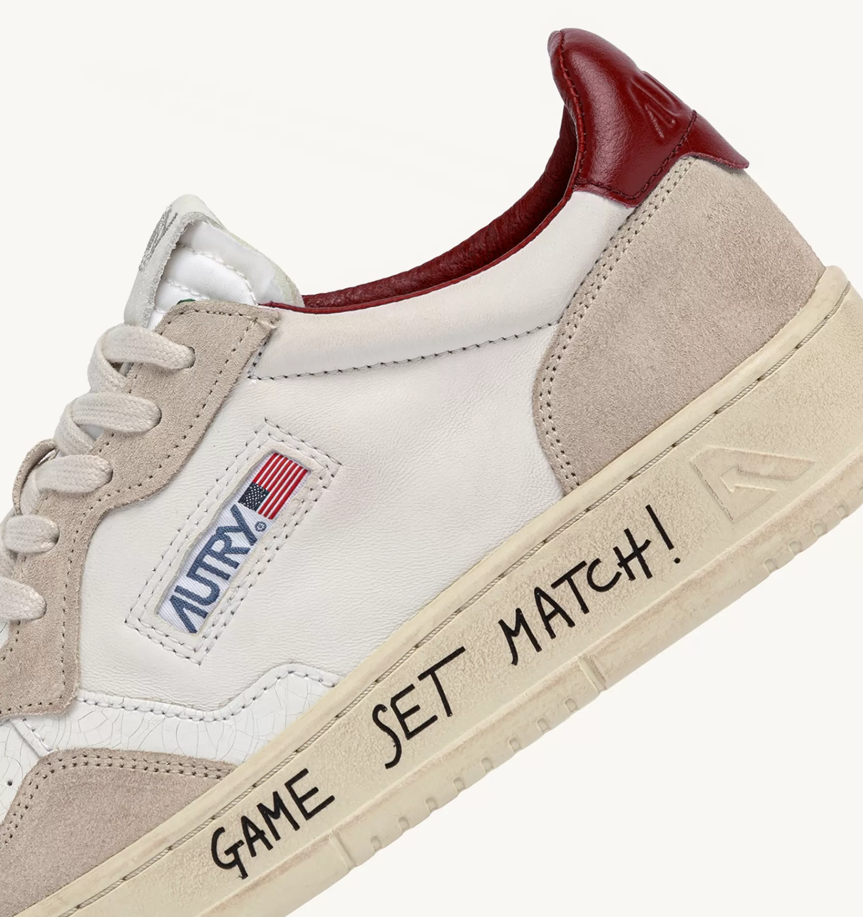 Männer AUTRY Sneakers Medalist Low Aus Weissem Leder Und Beigem Wildleder