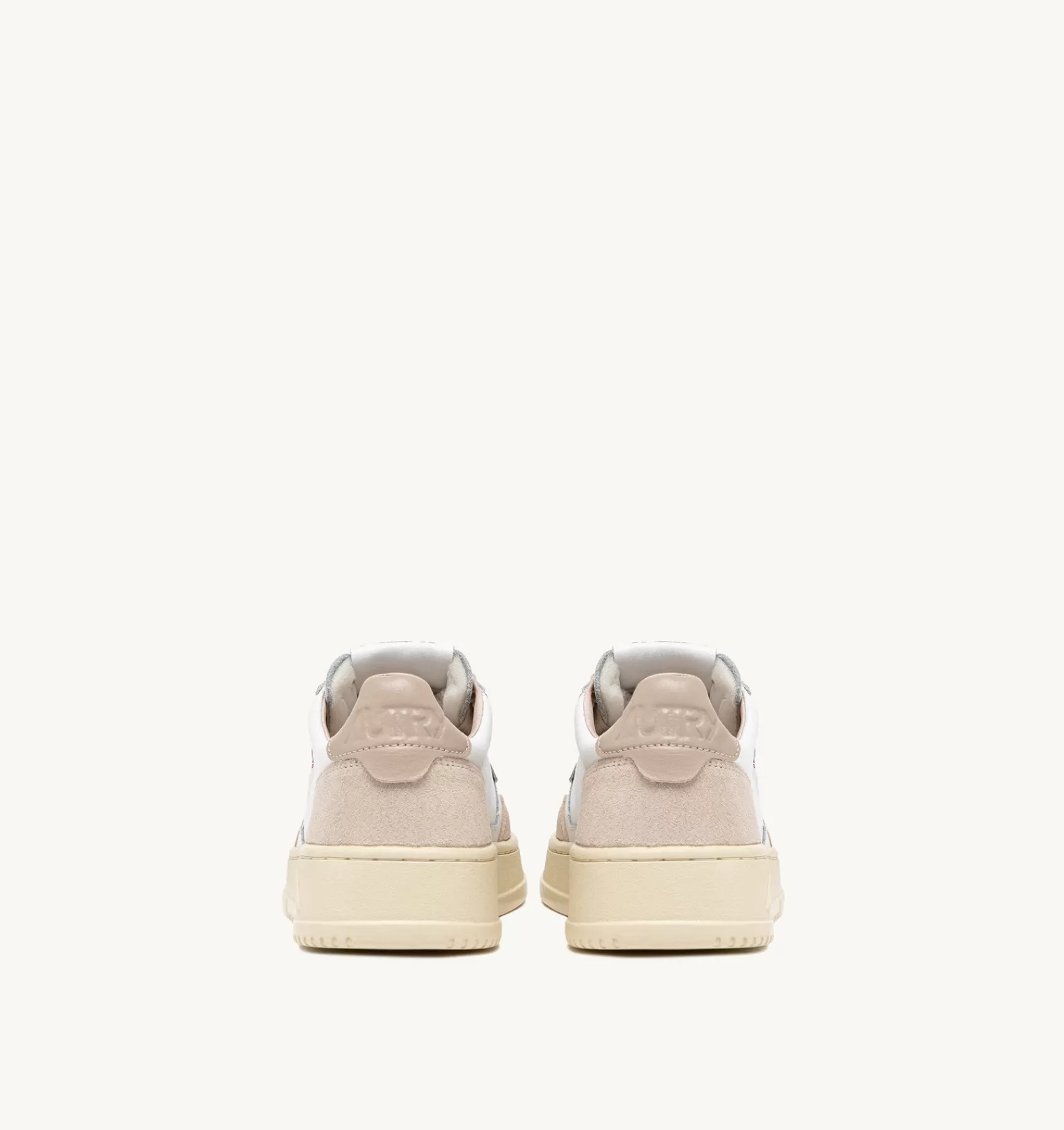 Frauen AUTRY Sneakers Medalist Low Aus Weissem Leder Und Mit Beige Und Beigem Wildleder