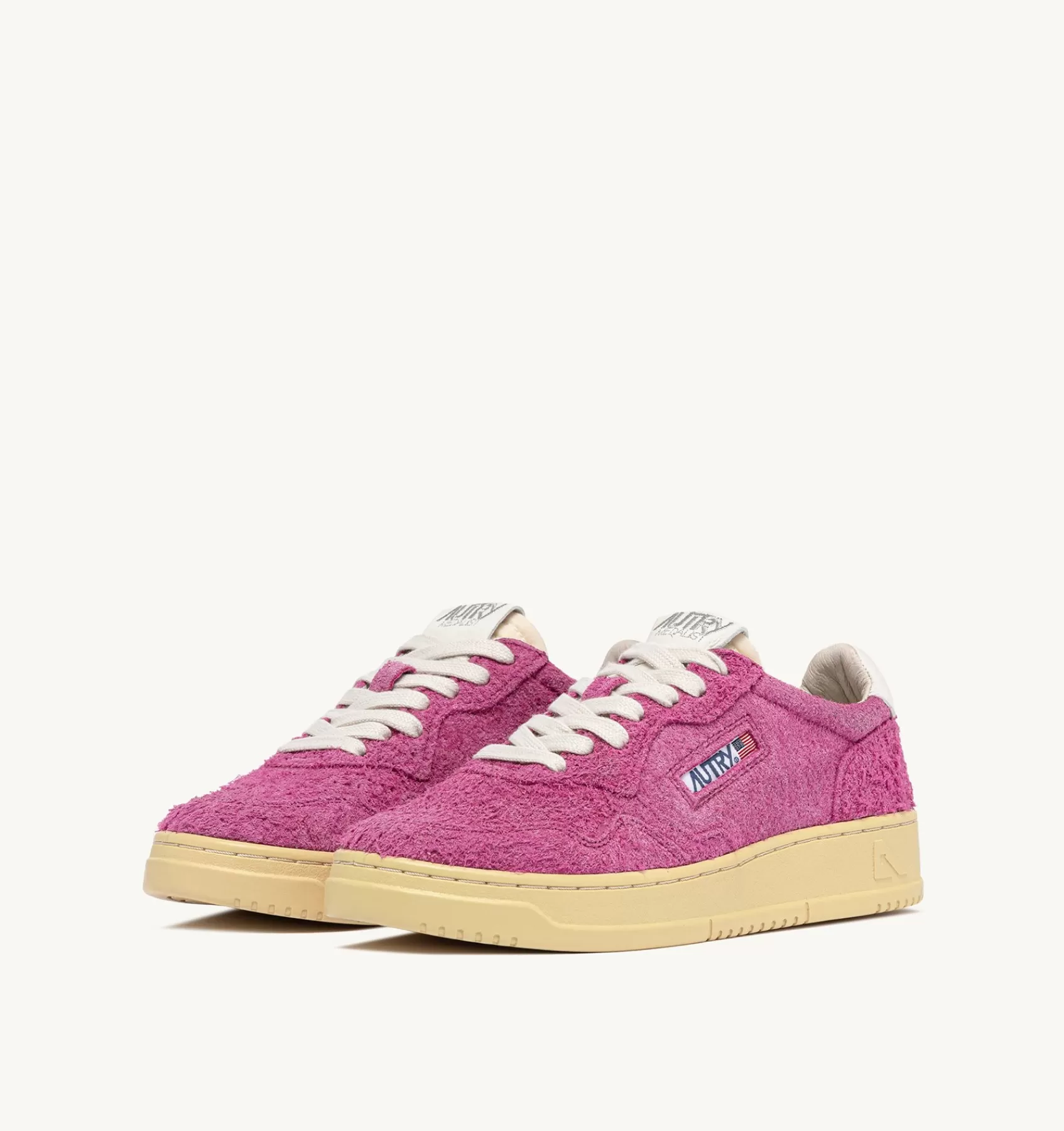 Frauen AUTRY Sneakers Medalist Low Aus Wildleder "Hair"-Effekt In Pink