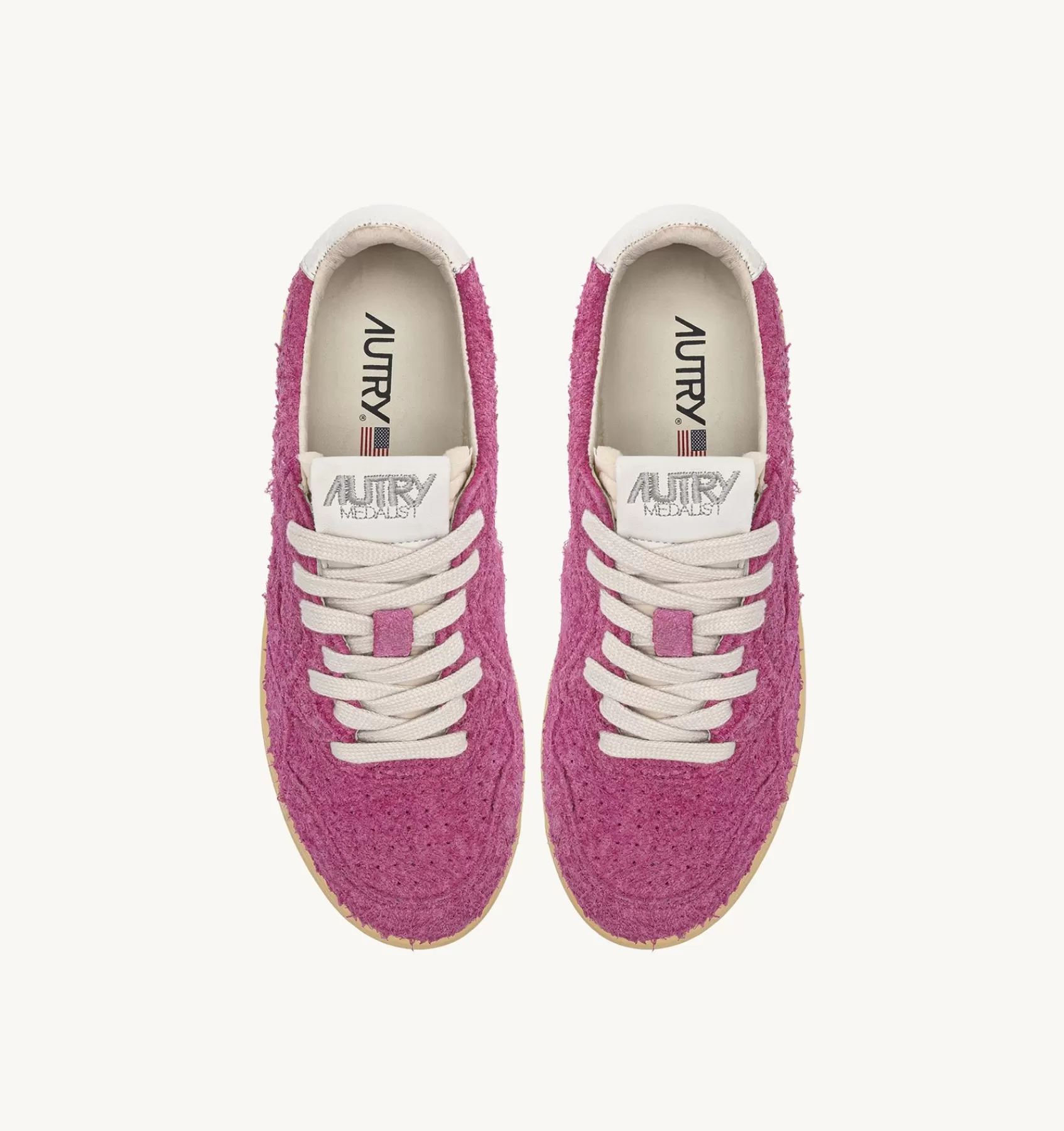 Frauen AUTRY Sneakers Medalist Low Aus Wildleder "Hair"-Effekt In Pink