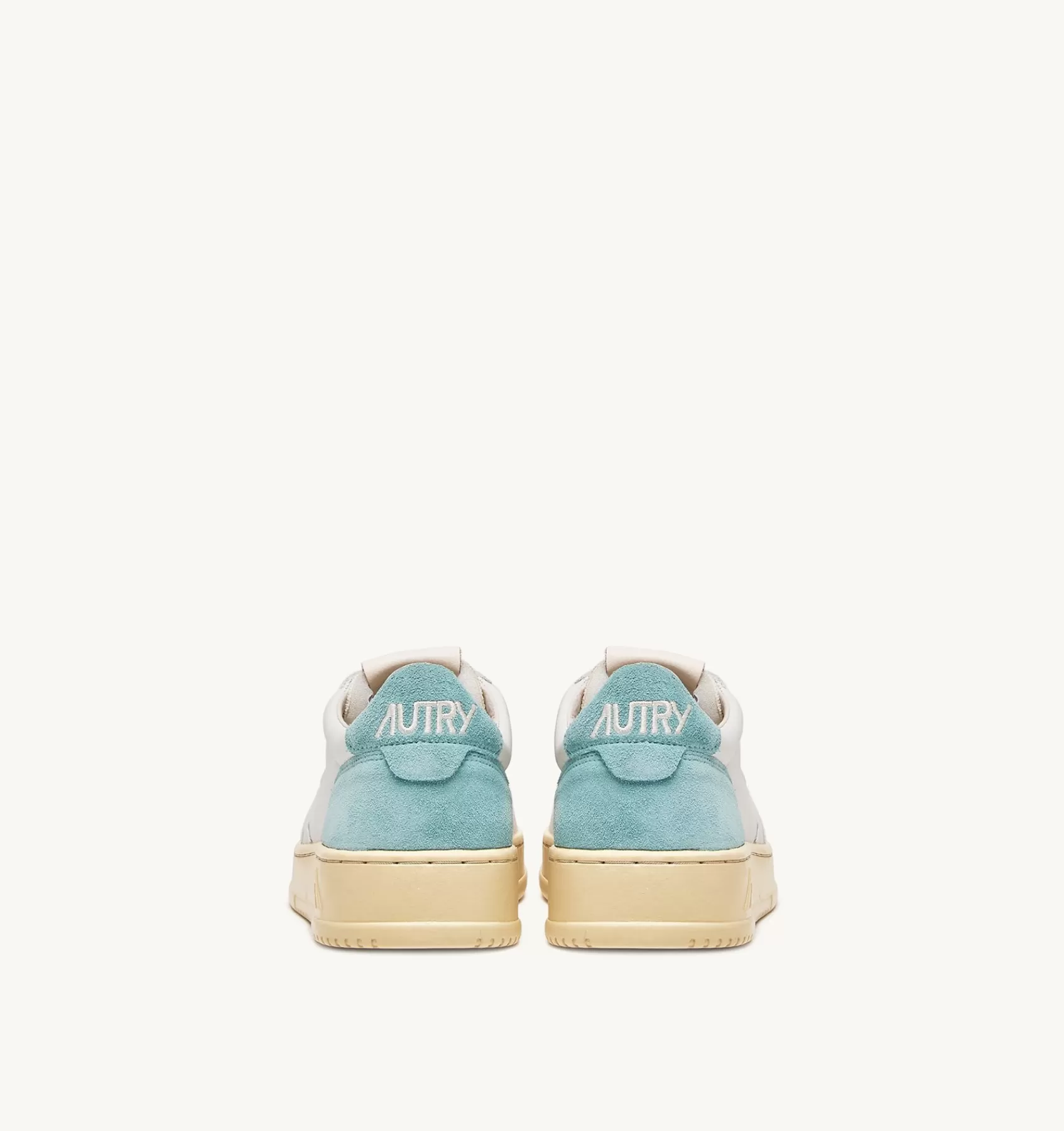 Männer AUTRY Sneakers Medalist Low Aus Wildleder Und Leder In Weiss Und Turkis