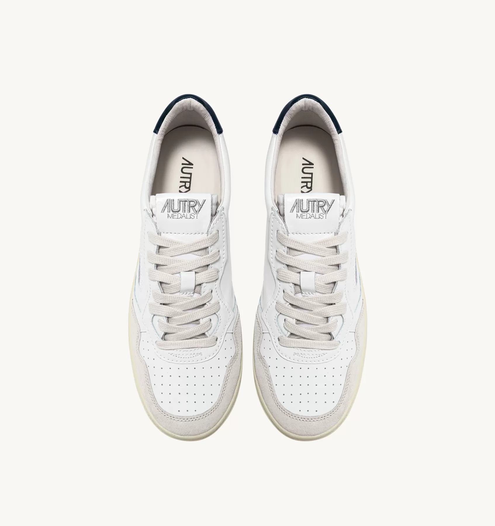 Männer AUTRY Sneakers Medalist Low Aus Wildleder Und Weissem Leder Mit Blau
