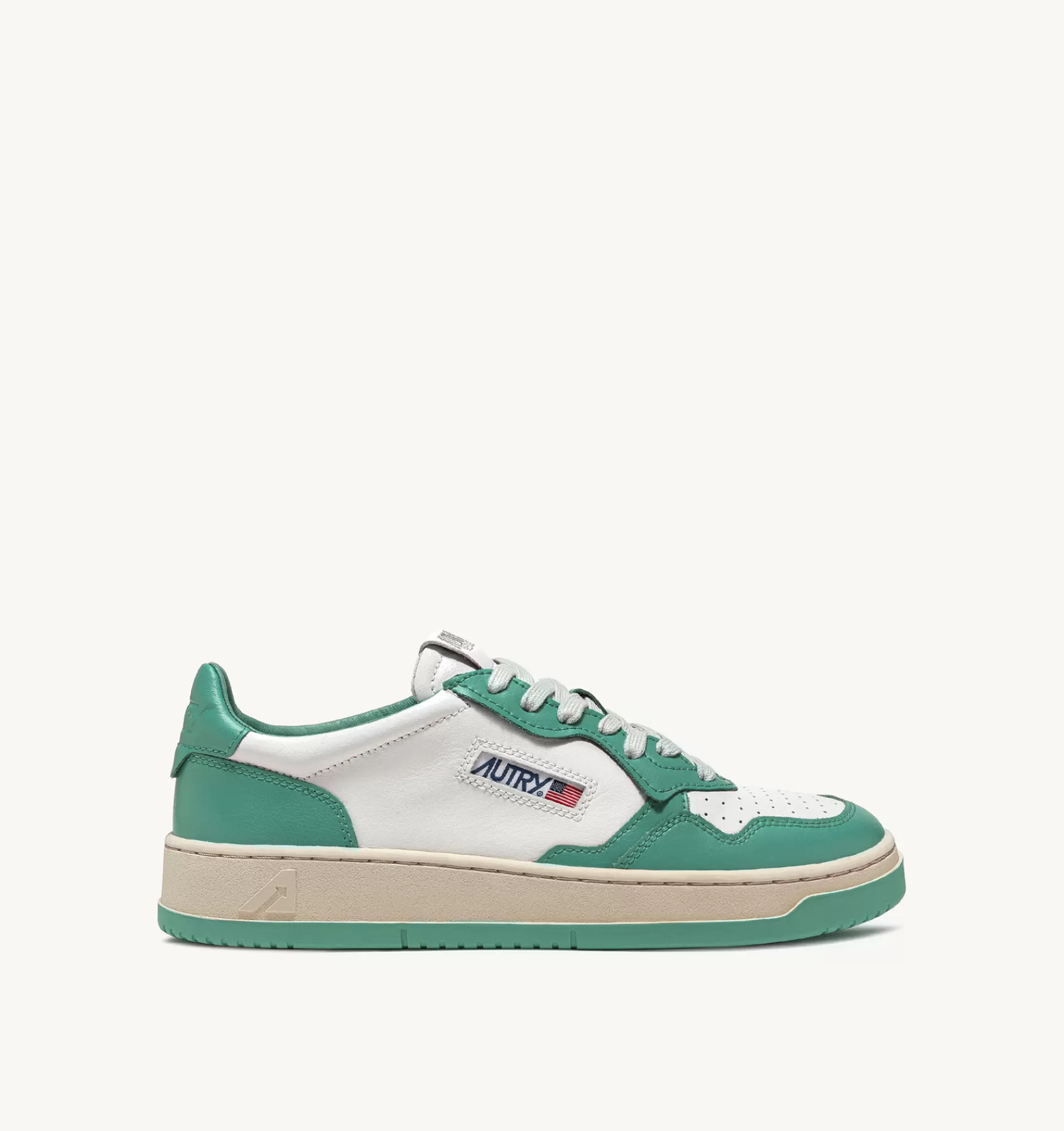 Männer AUTRY Sneakers Medalist Low Aus Zweifarbigem Leder In Weiss Und Malachi
