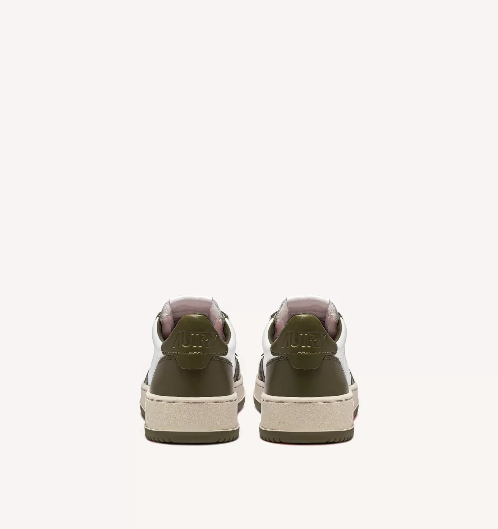 Männer AUTRY Sneakers Medalist Low Aus Zweifarbigem Leder In Weiss Und Olivgrun