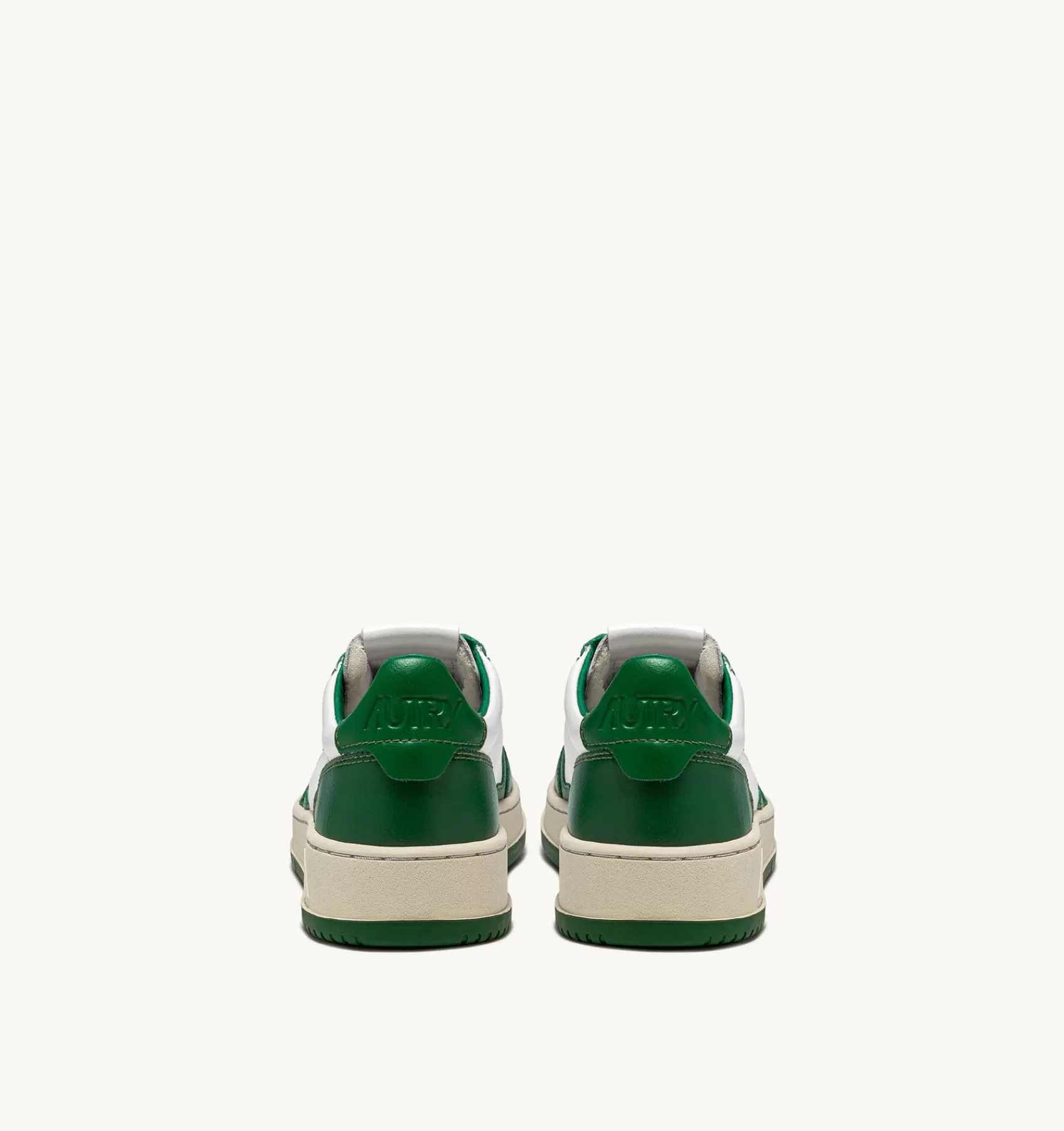 Männer AUTRY Sneakers Medalist Low Aus Zweifarbigem Leder Weiss Und Grun