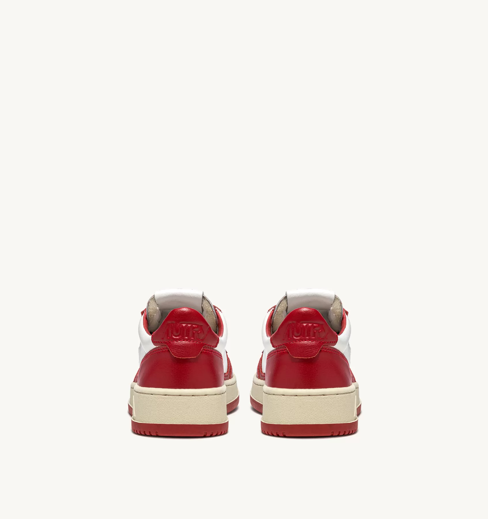 Männer AUTRY Sneakers Medalist Low Aus Zweifarbigem Leder Weiss Und Rot