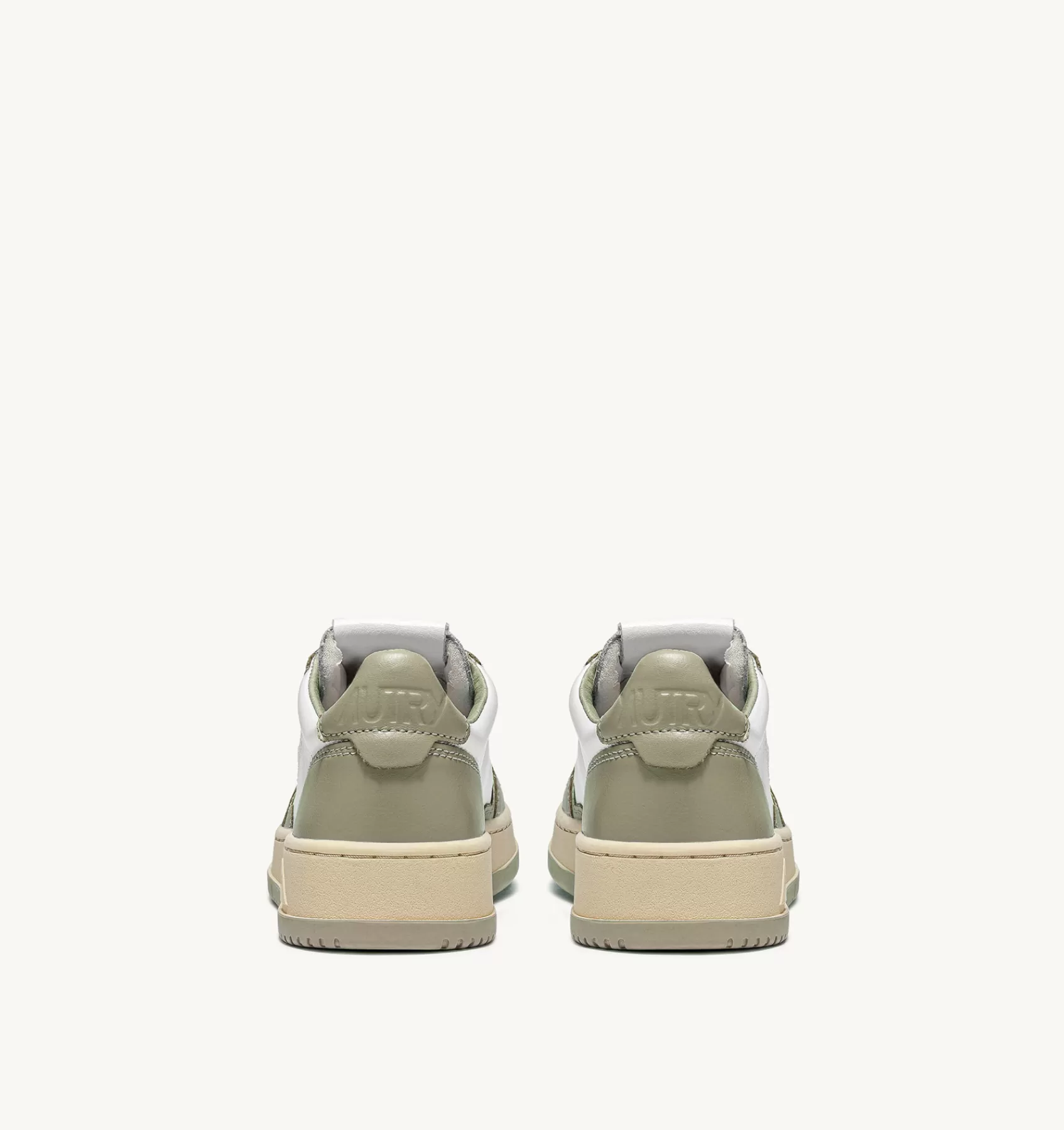 Männer AUTRY Sneakers Medalist Low Aus Zweifarbigem Leder Weiss Und Taubengrau