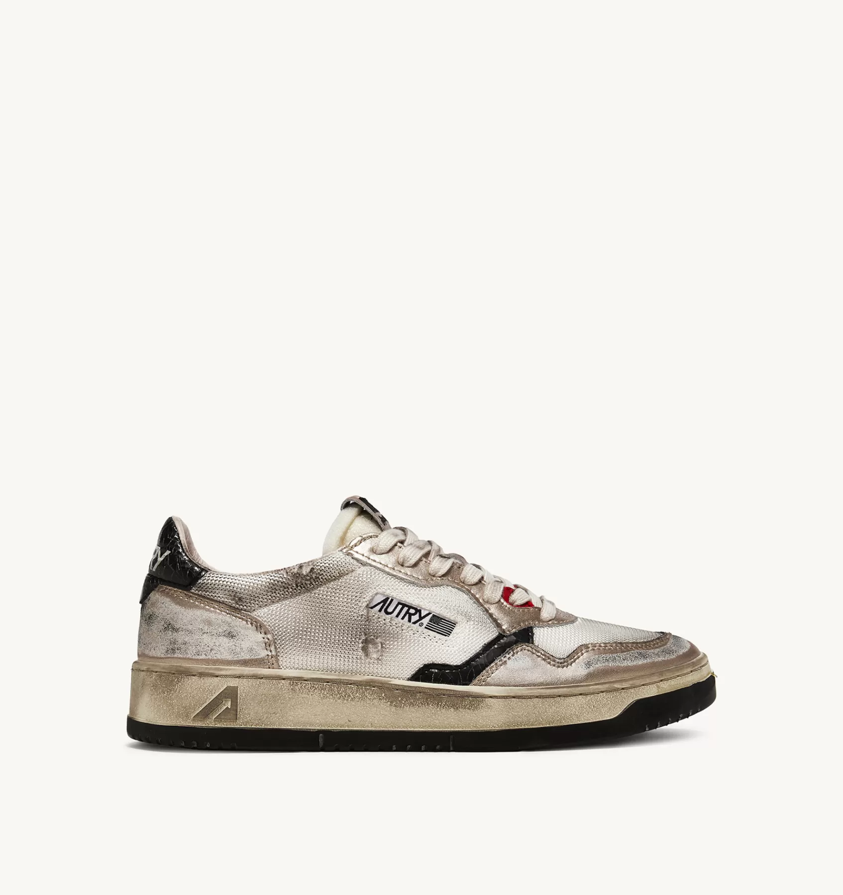 Männer AUTRY Sneakers Medalist Low Super Vintage Aus Gewebe Und Wildleder In Weiss Und Gold