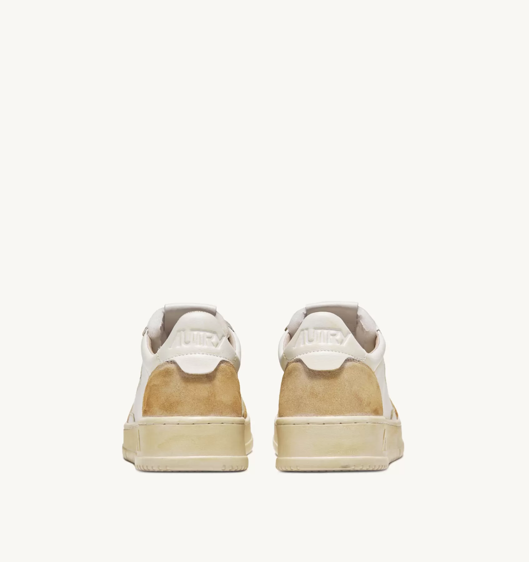 Männer AUTRY Sneakers Medalist Low Super Vintage Aus Leder Yellowing Mit Weiss