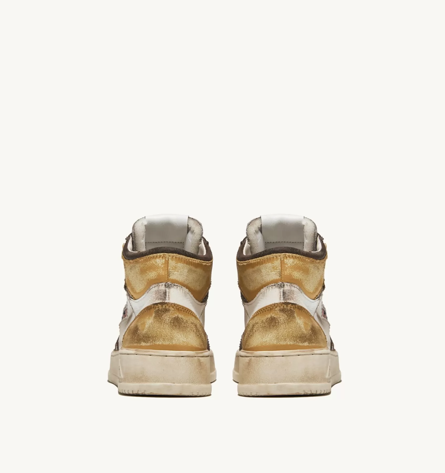 Männer AUTRY Sneakers Medalist Mid Super Vintage Aus Leder In Weiss Braun Und Honey