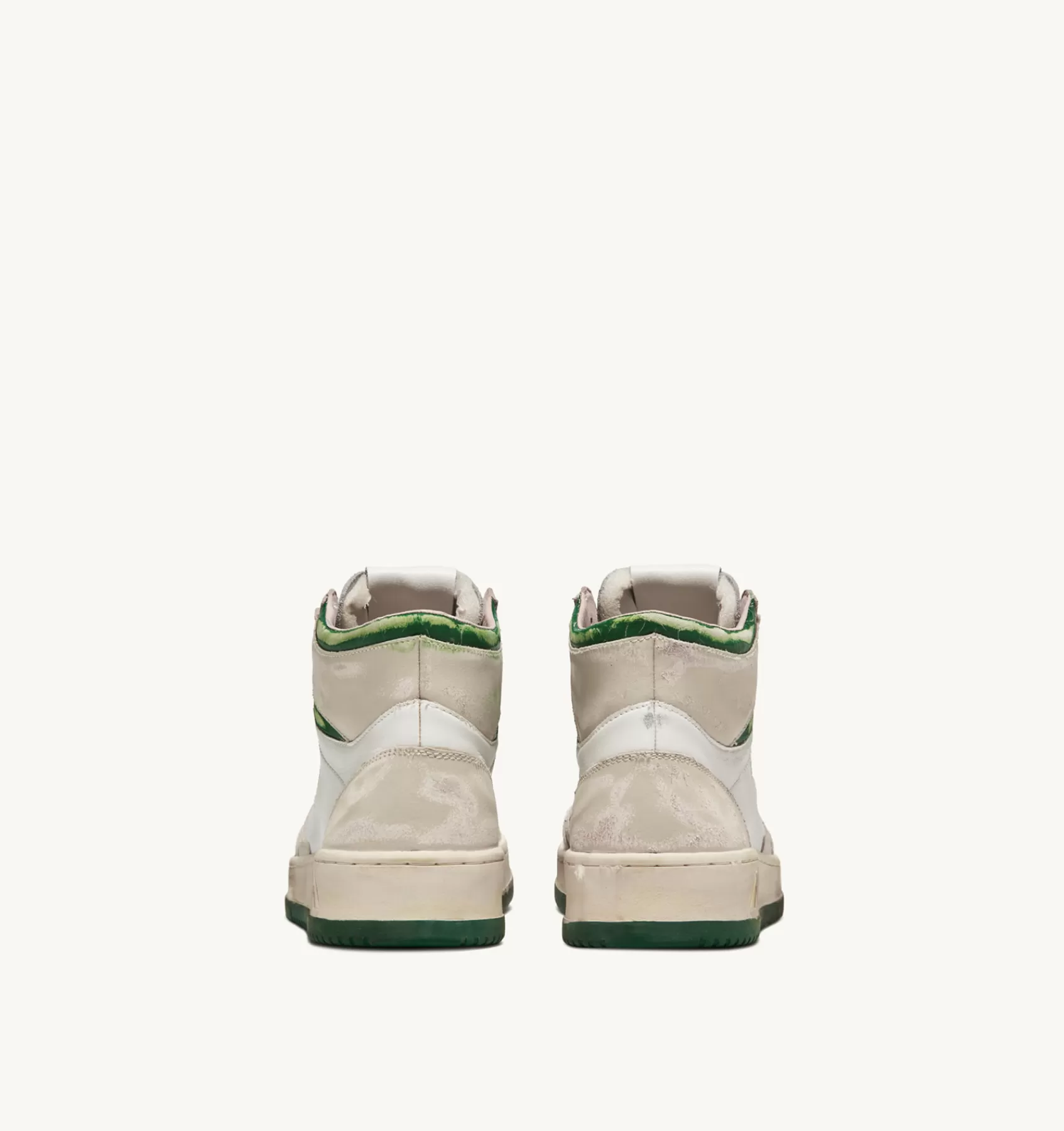 Frauen AUTRY Sneakers Medalist Mid Super Vintage Aus Leder In Weiss, Elfenbein Und Grun