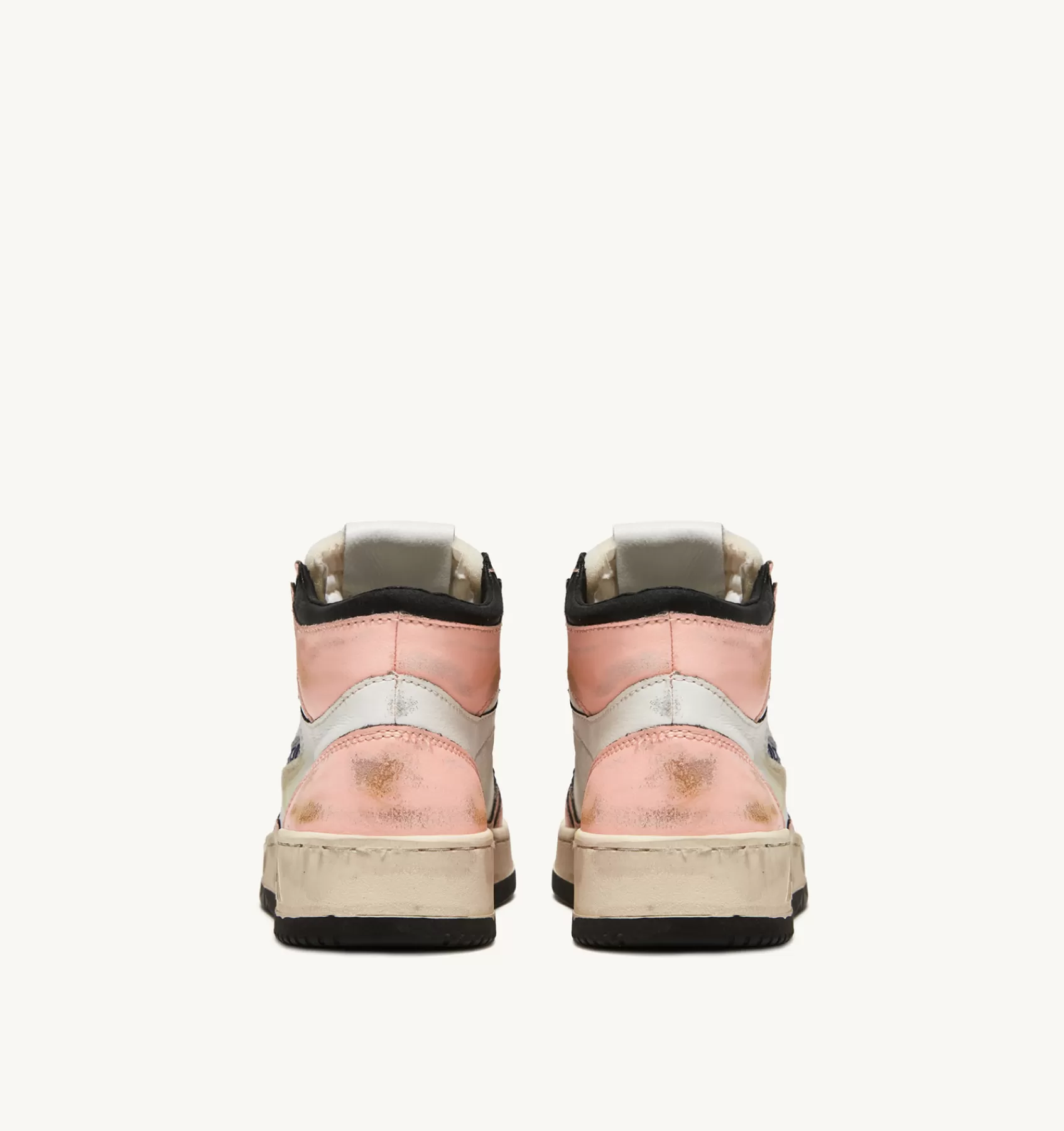 Frauen AUTRY Sneakers Medalist Mid Super Vintage Aus Leder In Weiss Und Rosa