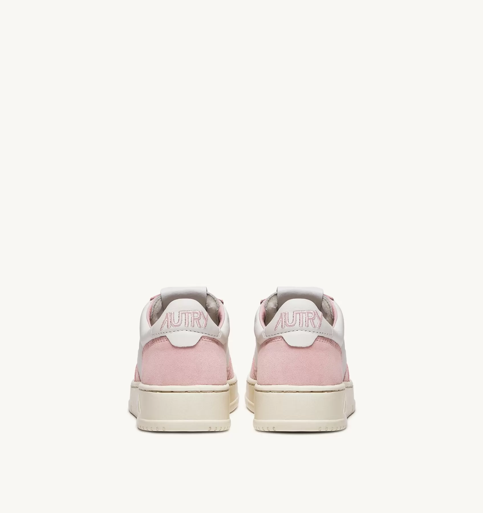Frauen AUTRY Sneakers Open Low Aus Leder In Weiss Und Academy Pink