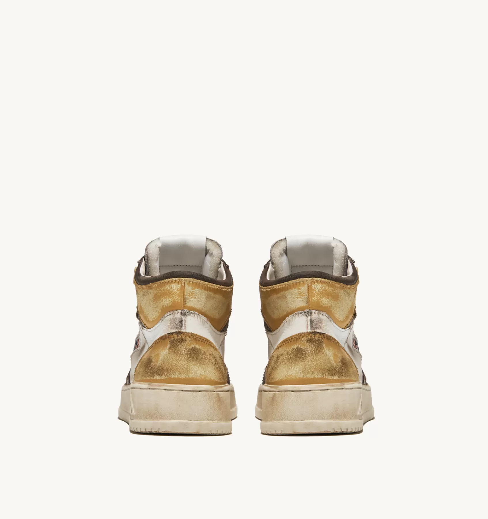 Frauen AUTRY Sneakers Super Vintage Mid Aus Leder In Weiss Braun Honey